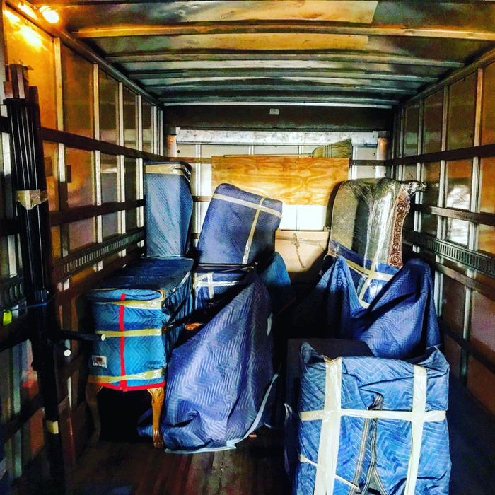 Packed and labeled moving boxes ready for loading in Atlanta and around Georgia